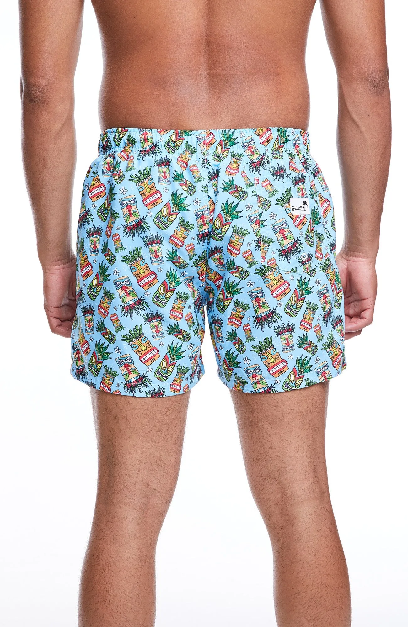 Boardies Tiki Masks Mid Length Swim Shorts