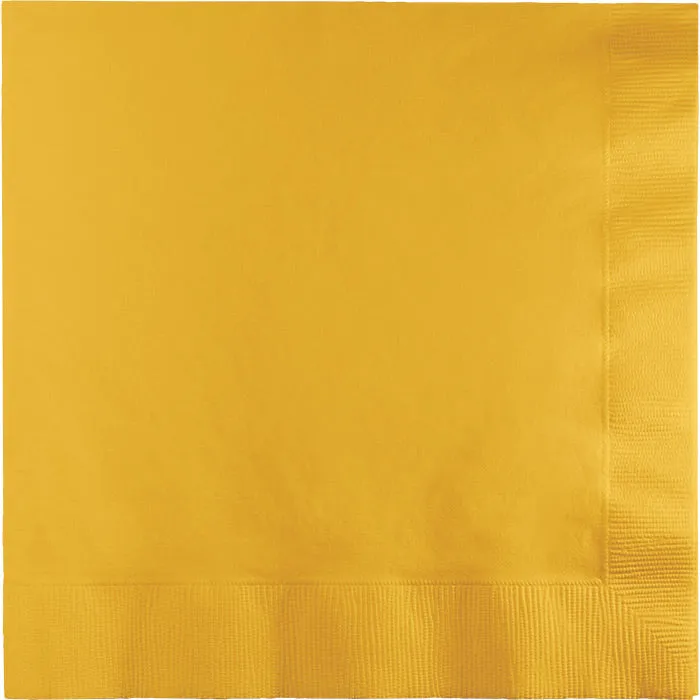 Bulk Pack of 100 School Bus Yellow Luncheon Napkins 2Ply