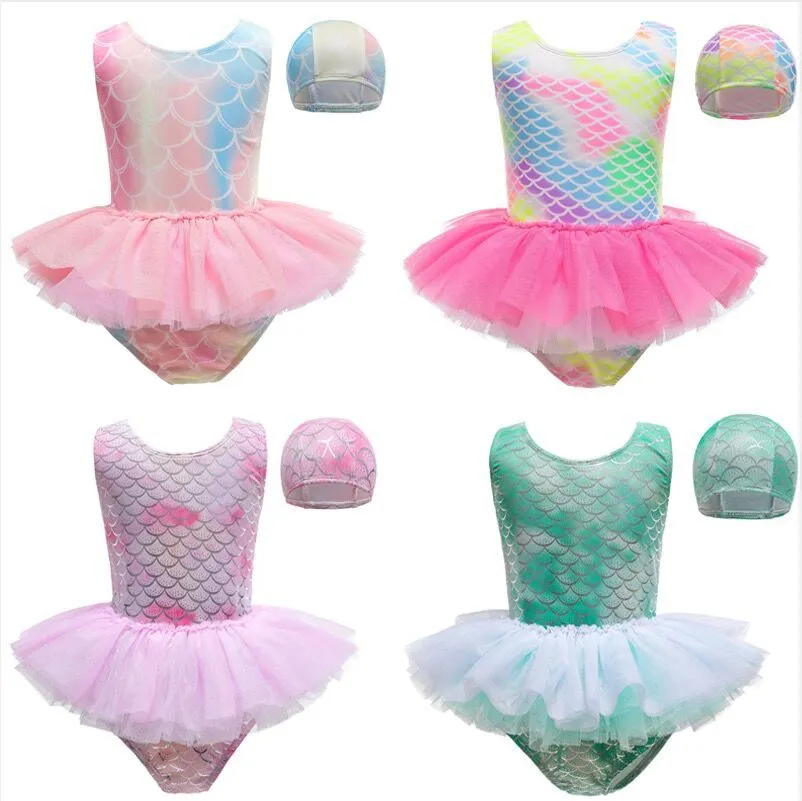 Children's Swimsuit Girl Baby Sleeveless One-Piece Princess Dress Suit Swimwear