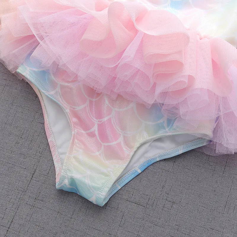 Children's Swimsuit Girl Baby Sleeveless One-Piece Princess Dress Suit Swimwear