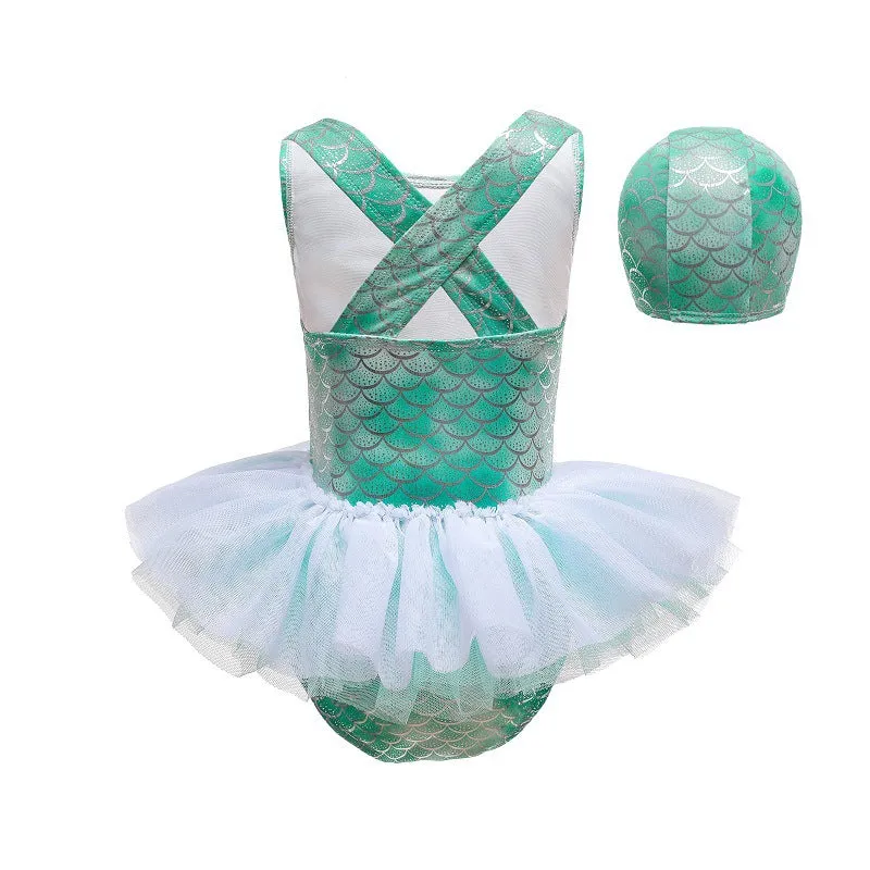 Children's Swimsuit Girl Baby Sleeveless One-Piece Princess Dress Suit Swimwear