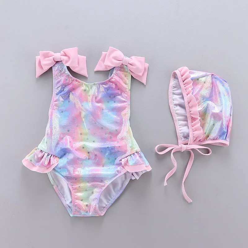 Children's Swimsuit Girl Baby Sleeveless One-Piece Princess Dress Suit Swimwear