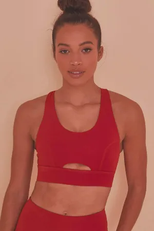 Cross Back Bra Red