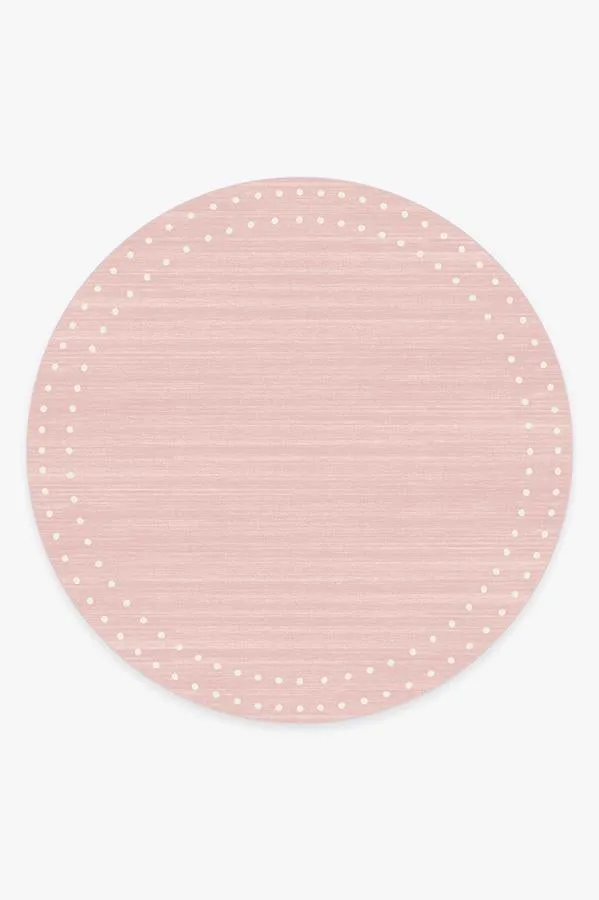 Dot Border Pink Rug