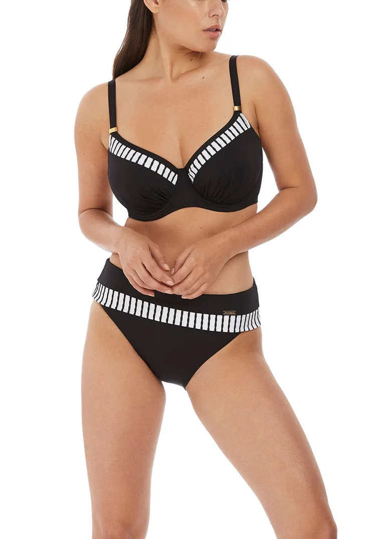 Fantasie San Remo Uw Gathered Full Cup Bikini Top, Black & White