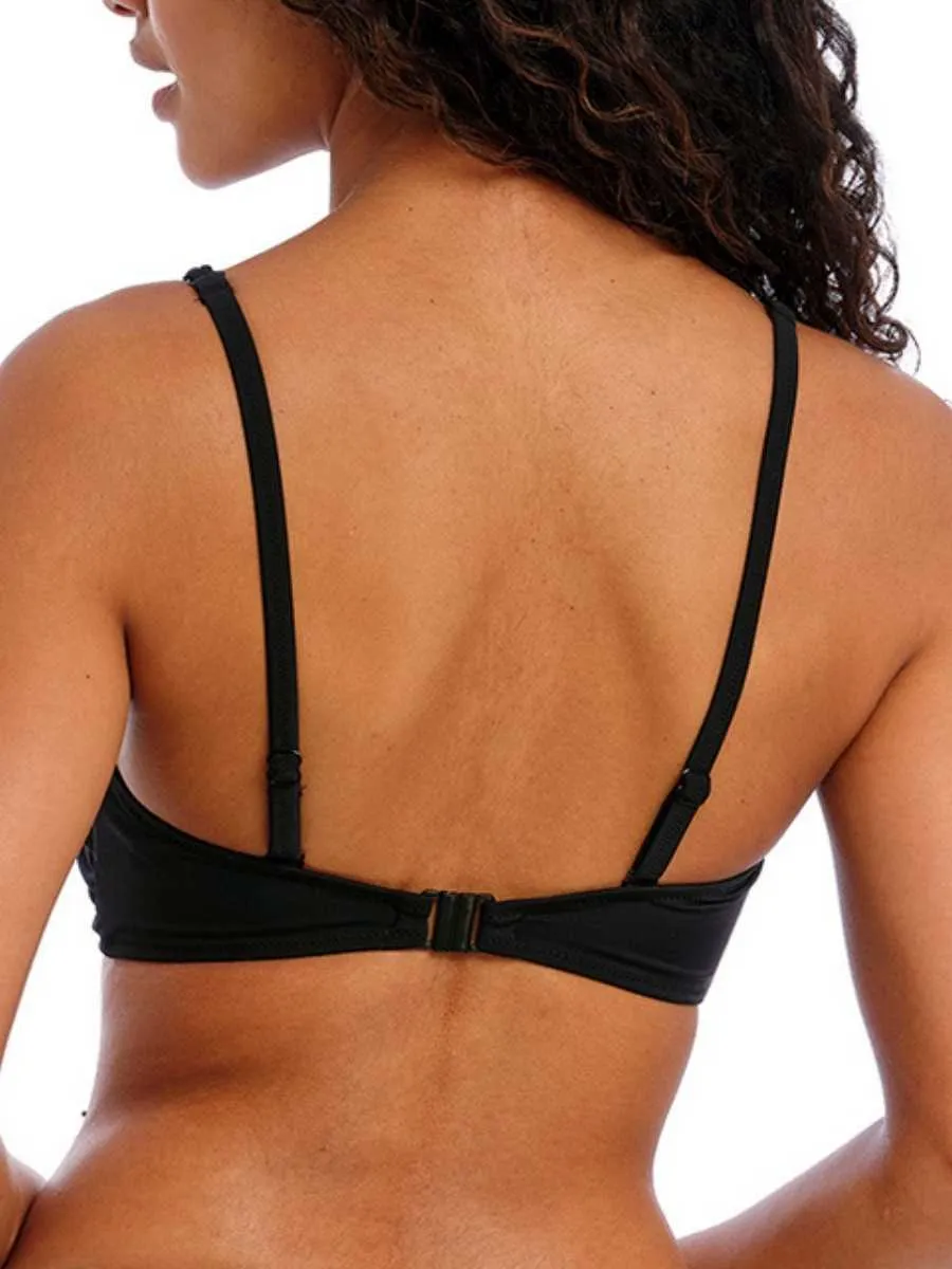 Jewel Cove Bralette Bikini Top - Plain Black