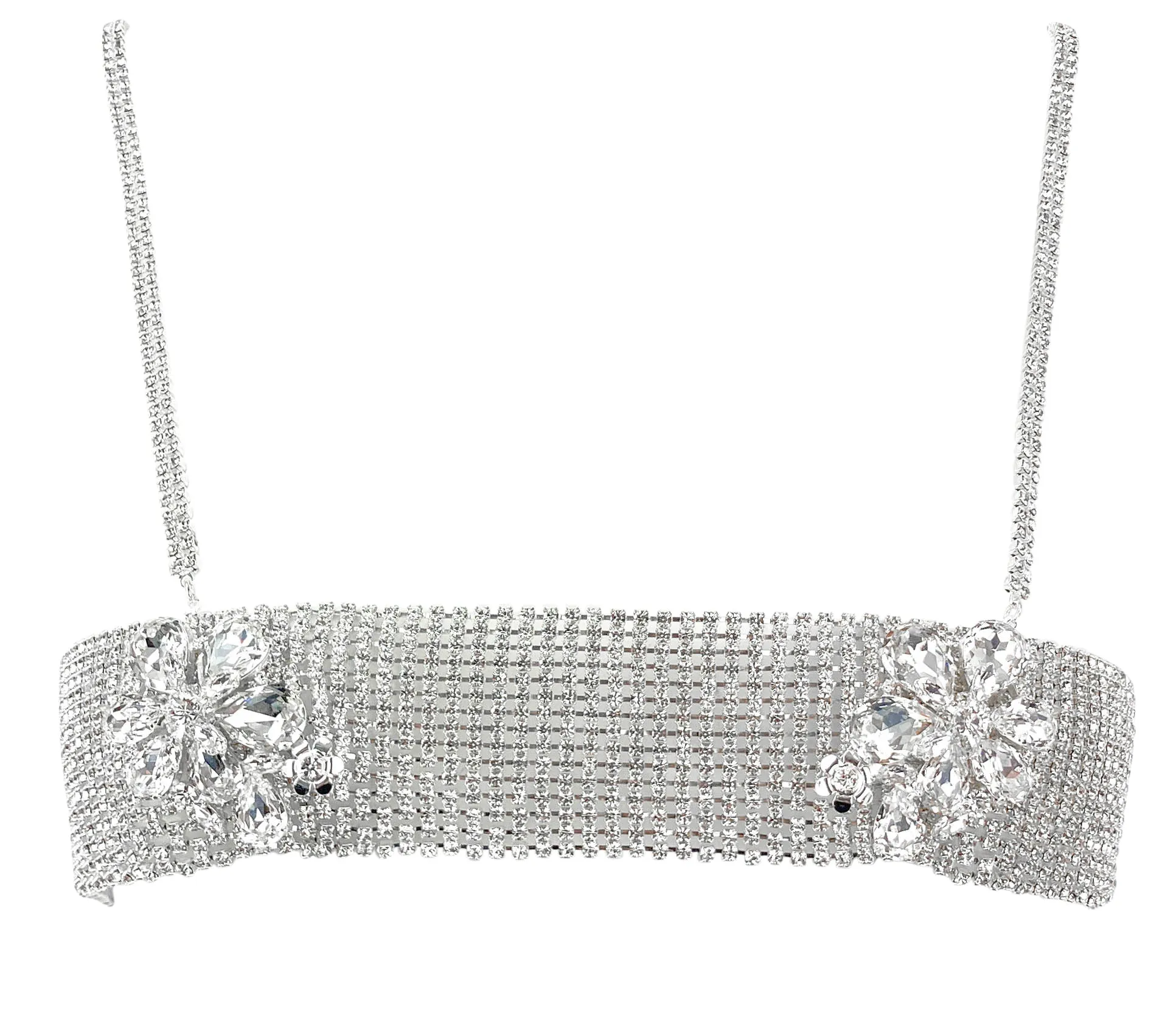 Magda Butrym Crystal Bandeau Jewelry Top in Silver
