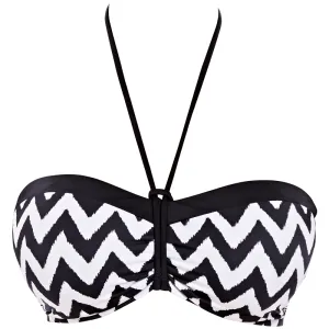 Making Waves Bandeau Bikini Top Black White - Freya Swim