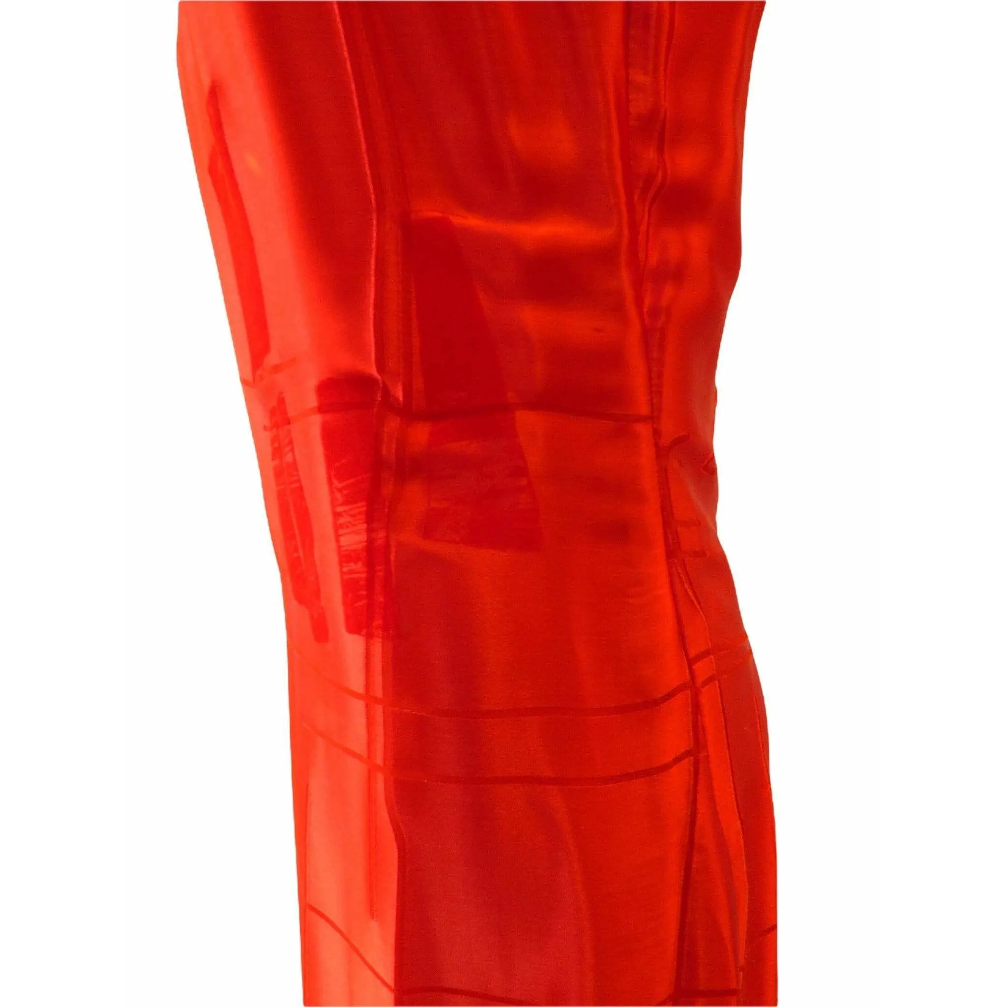 Martine Sitbon Red Silk and Velvet Dress