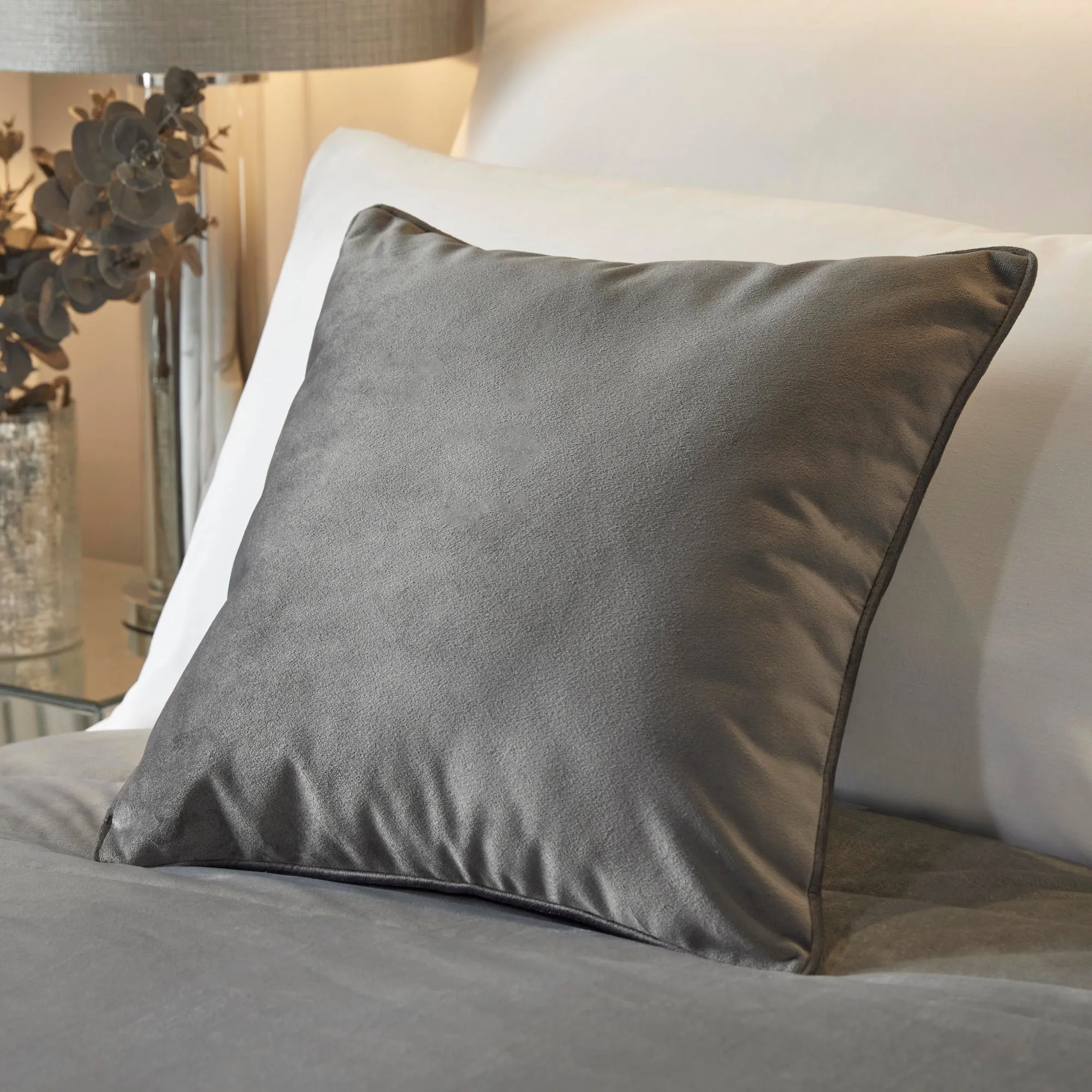 Melanie Filled Cushion by Soiree in Slate 43 x 43cm