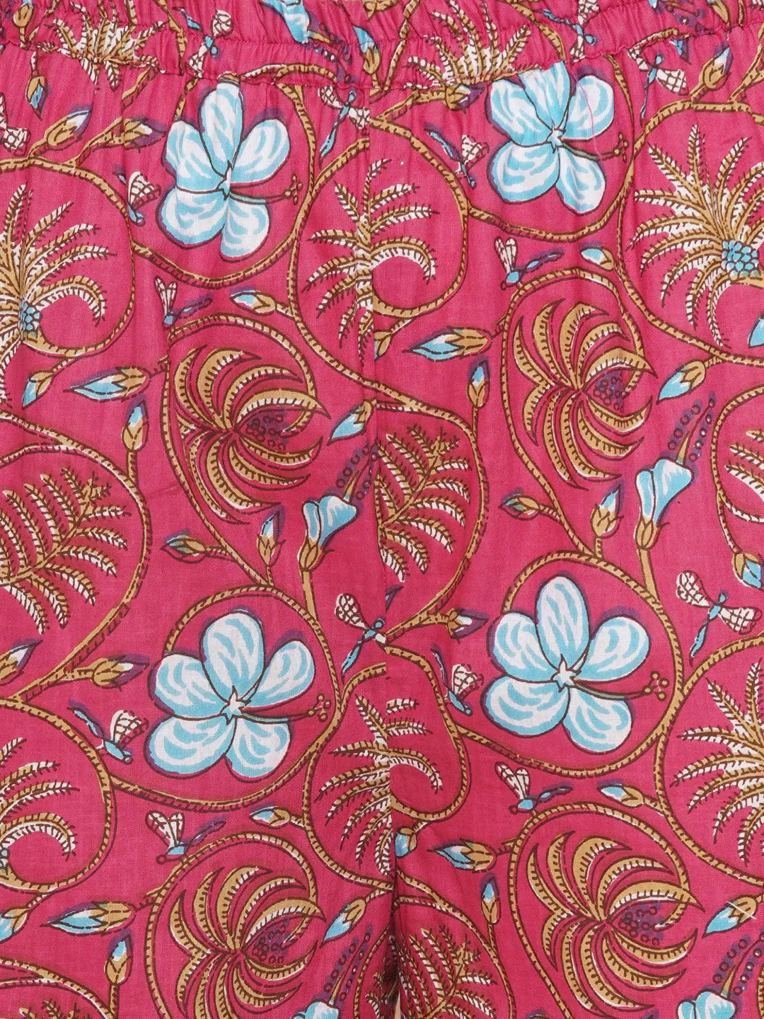 Pink Cotton Printed Anarkali set For Women & Anarkali Sharara Kurta Set For Girl