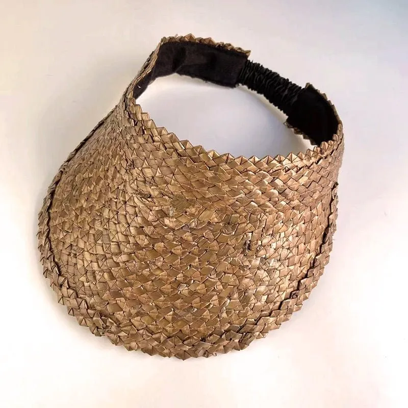 Raffia Visor: Adjustable Straw Visor
