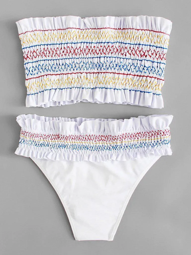 Ruched Bandeau Bikini Set