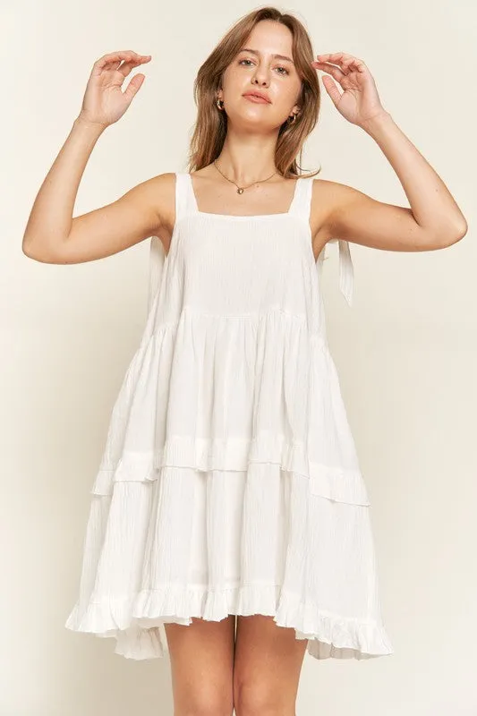 TEEK - Square Neck Ruffle Dress