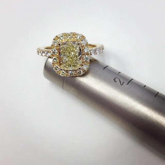 Yellow Diamond Halo Engagement Ring for Canary Diamond